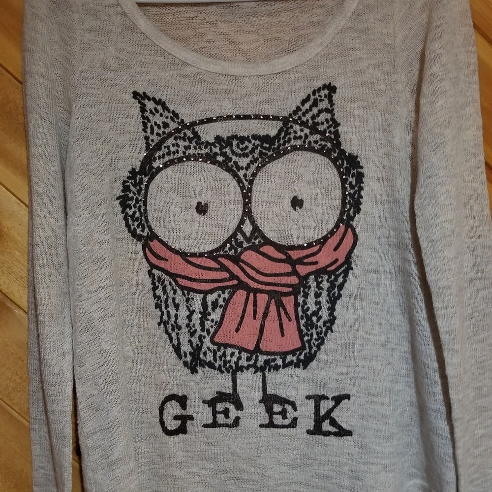 Papaya Owl Sweater Size M